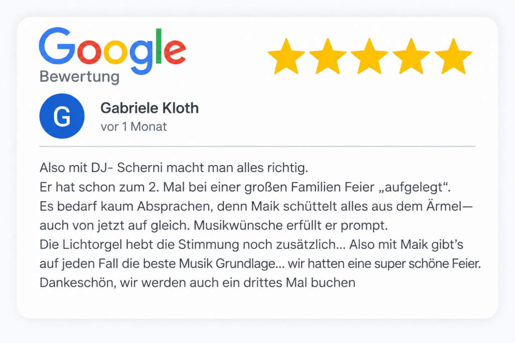 Bewertung DJ-Wismar