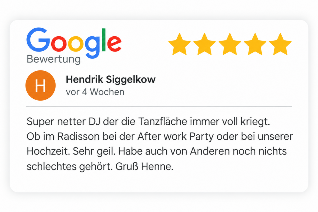 Google Bewertung DJ-Wismar